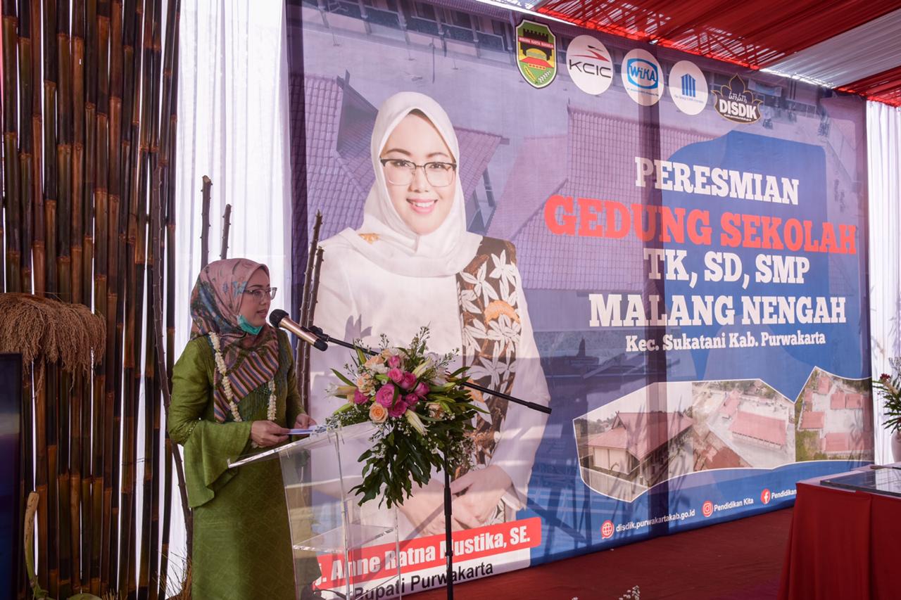 Bupati Purwakarta Resmikan Sekolah Satu Atap Terimbas Proyek Kereta Cepat Jakarta-Bandung