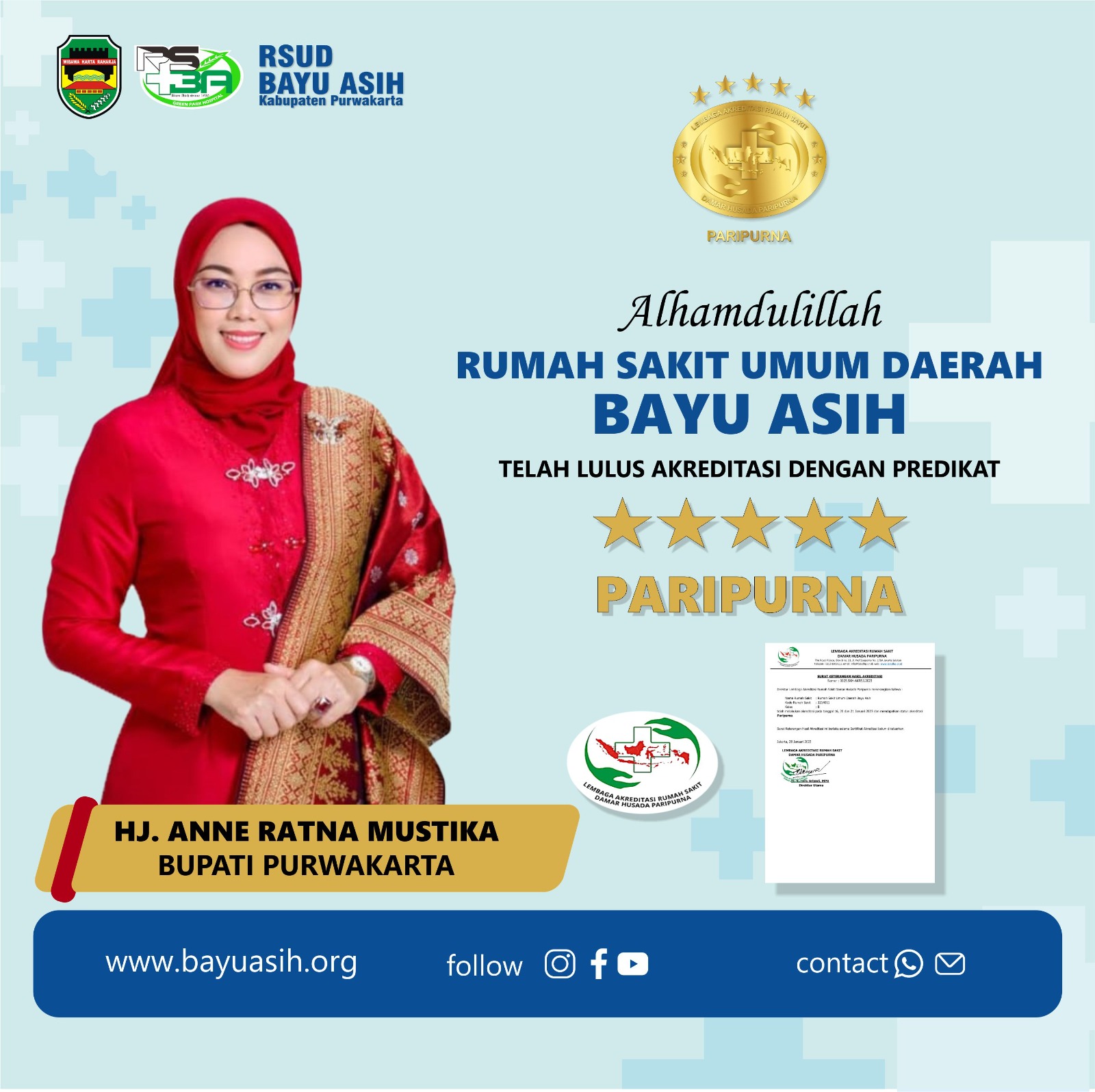 Raih Predikat Paripurna, Bupati Purwakarta Apresiasi Civitas Hospitalia RSUD Bayu Asih
