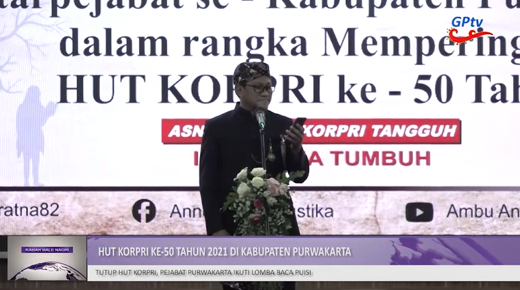 MENUTUP HUT KORPRI, PEJABAT PURWAKARTA IKUTI LOMBA BACA PUISI