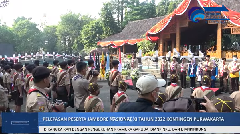 PELEPASAN KONTINGEN JAMBORE NASIONAL XI TAHUN 2022 KABUPATEN PURWAKARTA