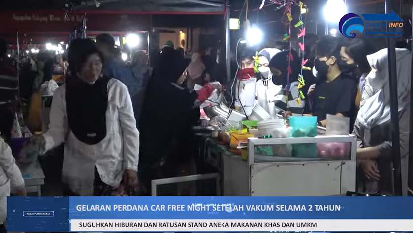 CAR FREE NIGHT RESMI KEMBALI DIBUKA, MASYARAKAT PURWAKARTA BERAMAI-RAMAI PADATI LOKASI