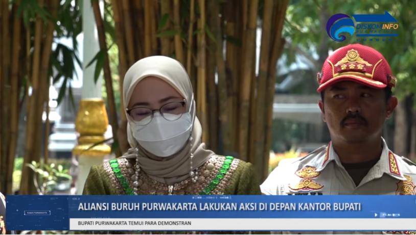 SAMBUTAN HANGAT BUPATI PURWAKARTA TEMUI AKSI BURUH DI PURWAKARTA, DUKUNG KENAIKAN UMK BURUH!
