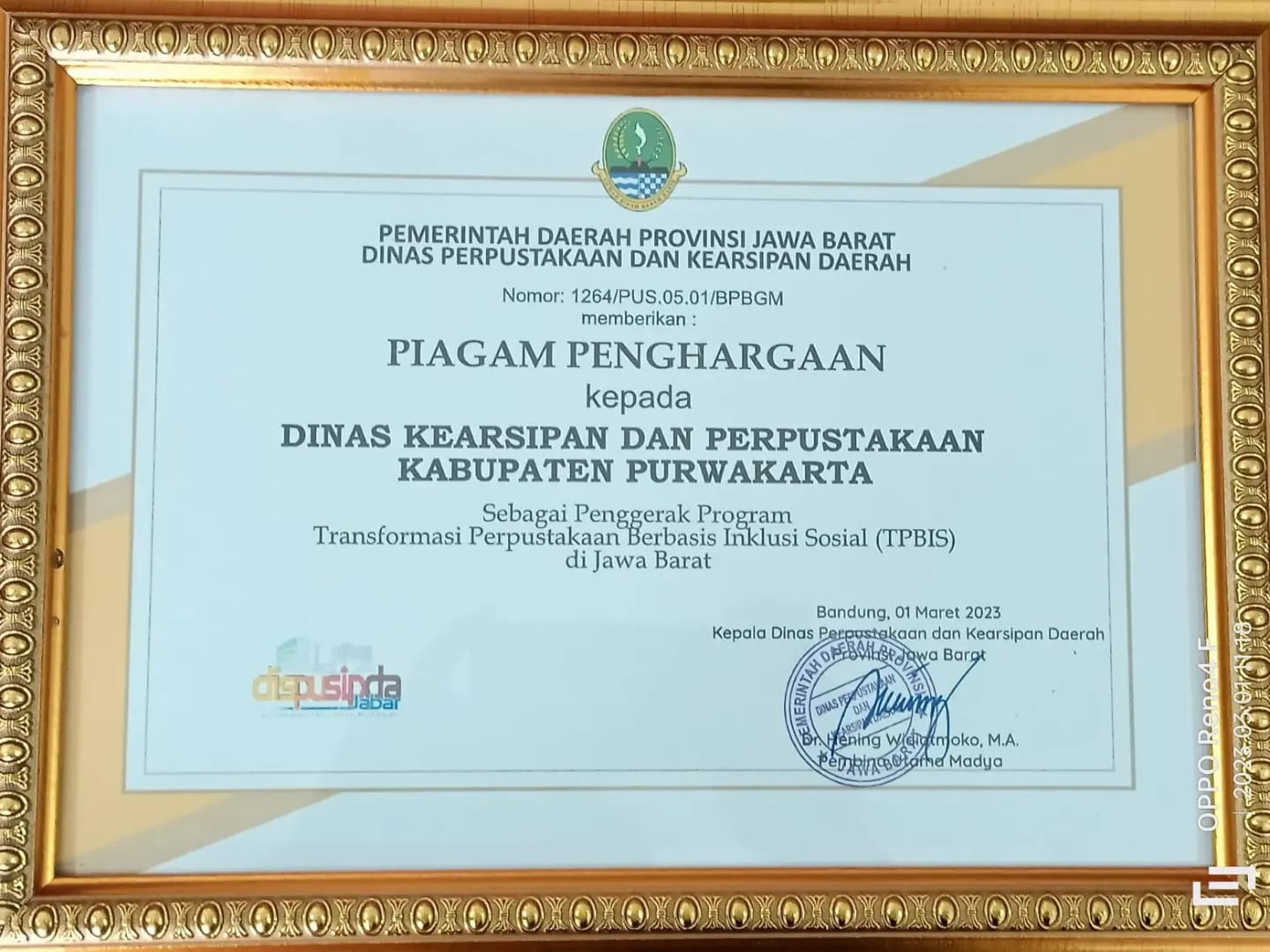 Pemkab Purwakarta Sabet Penghargaan Perpustakaan Berbasis Inklusi Sosial
