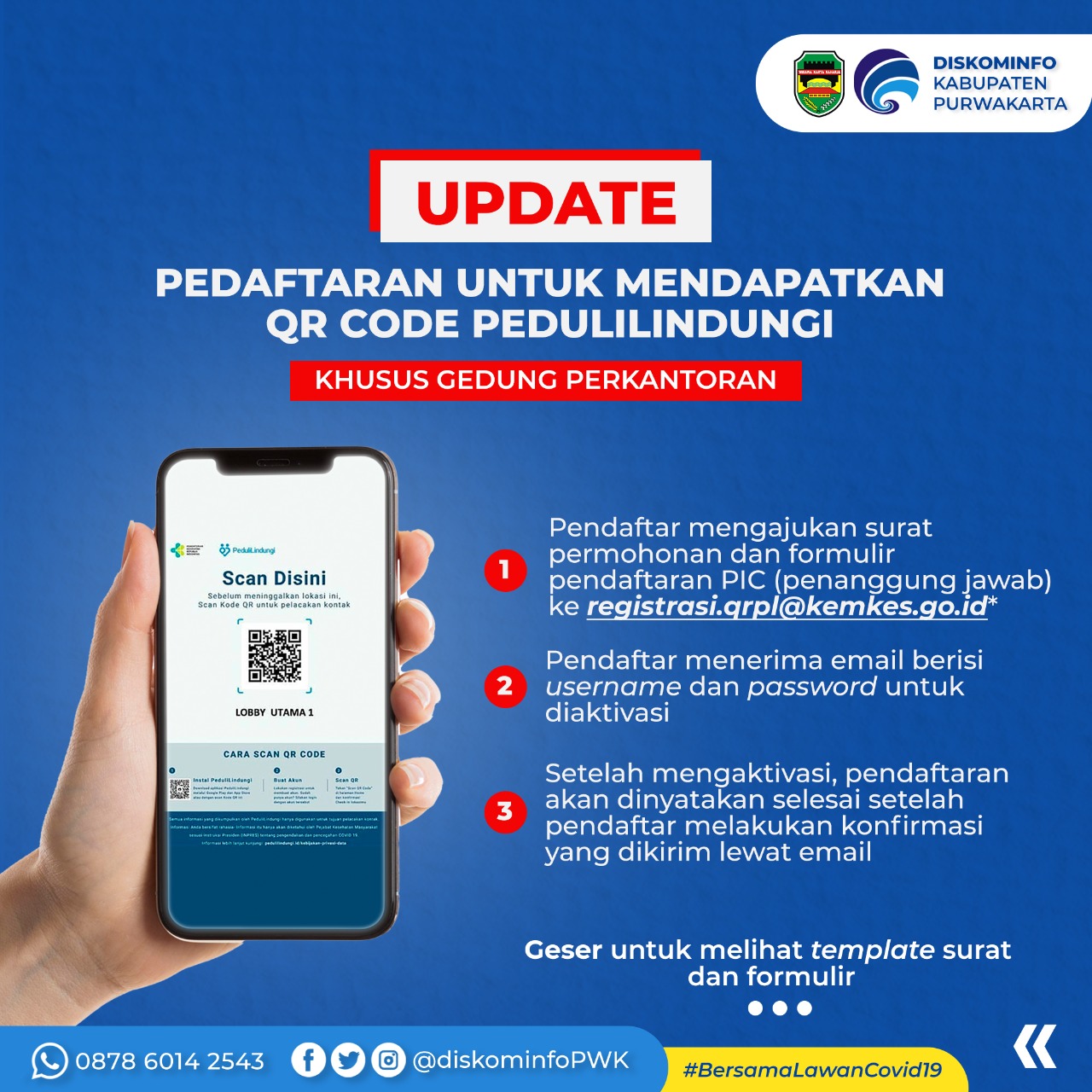 Update Pedaftaran untuk Mendapatkan QR Code PeduliLindungi