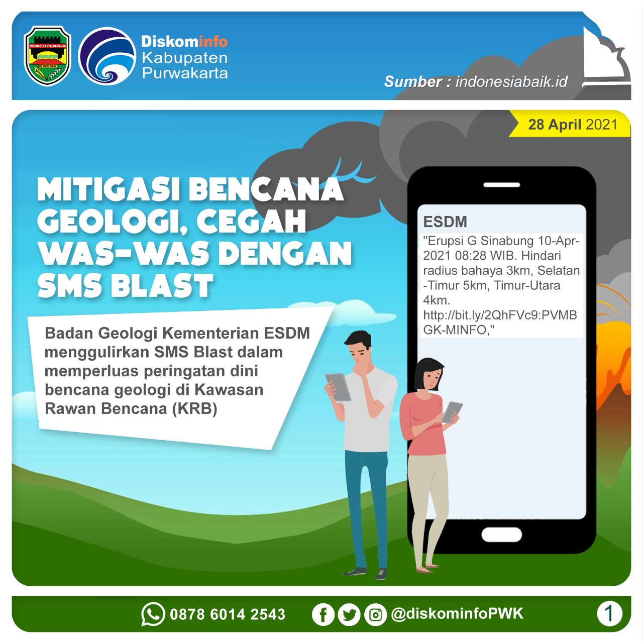 Mitigasi Bencana Geologi, Cegah Was-was dengan SMS Blast