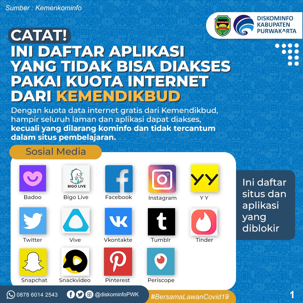 Catat! Ini Daftar Aplikasi yang Tidak Bisa Diakses Pakai Kuota Internet dari Kem