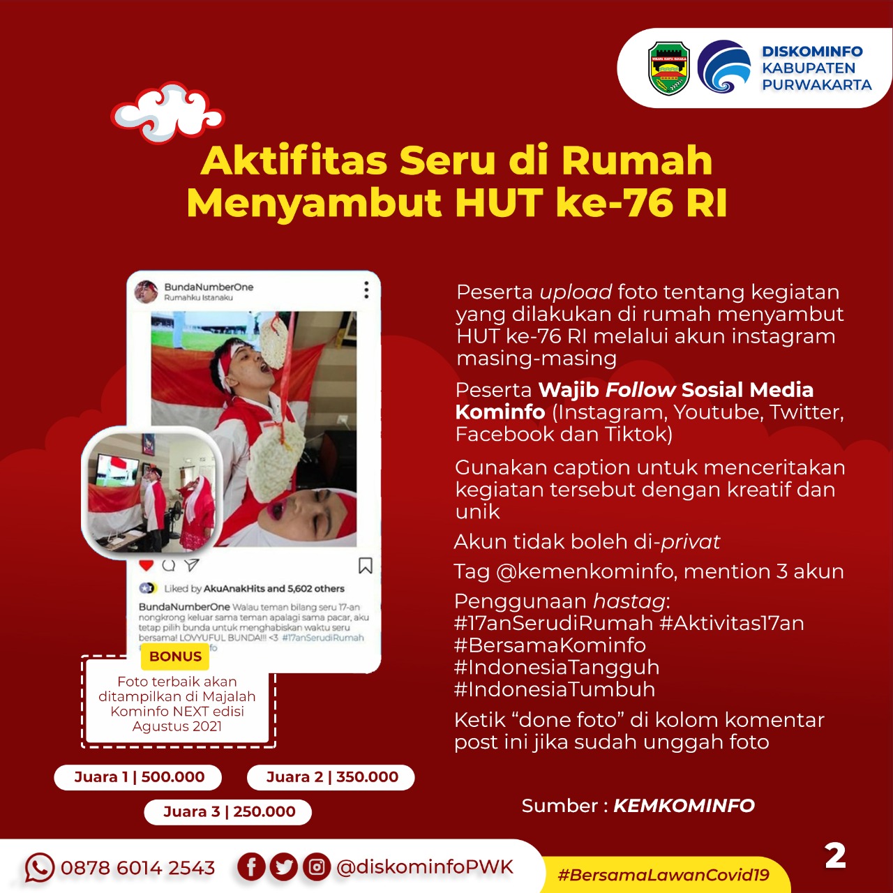 Aktifitas Seru di Rumah Menyambut HUT ke-76 RI