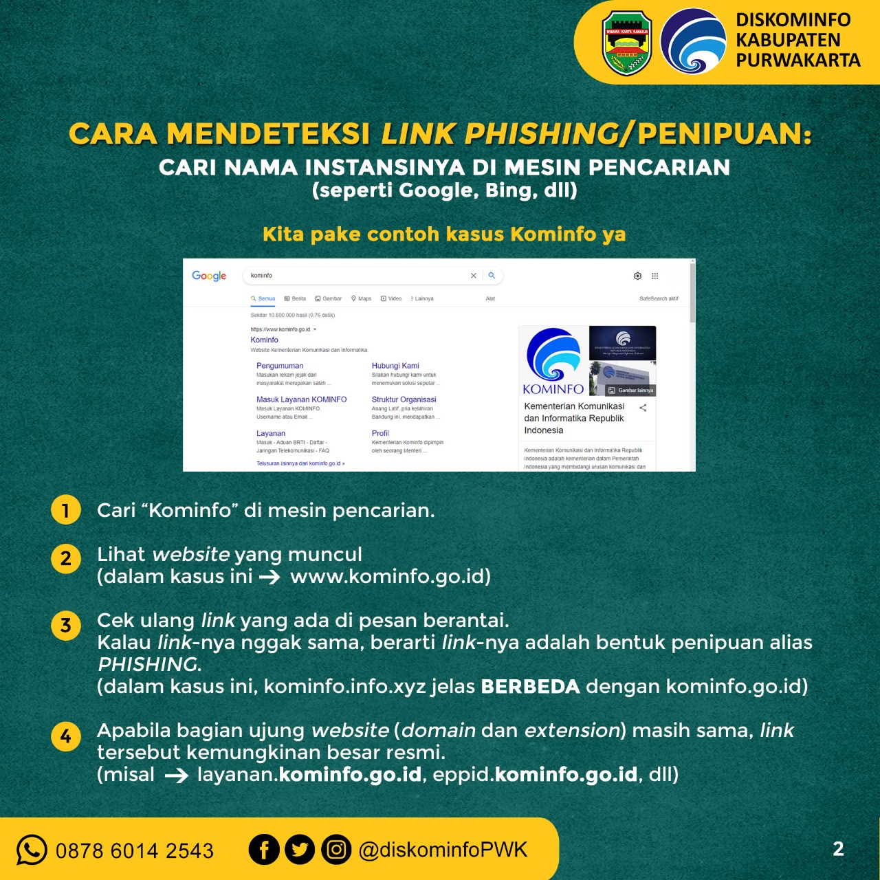 Cara Mendeteksi Link Phishing/Penipuan :