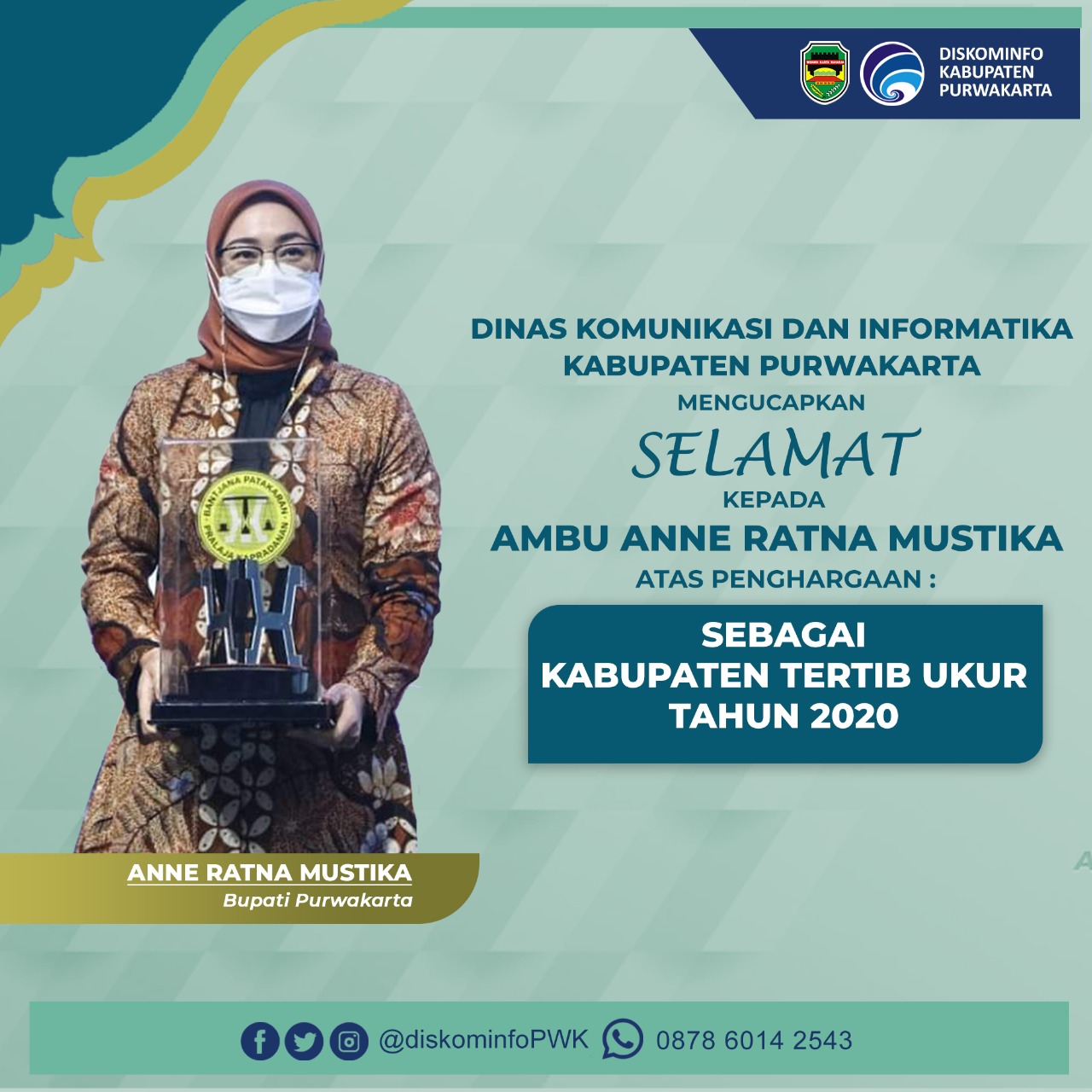 Selamat Kepada Ambu Anne Ratna Mustika Atas Penghargaan Sebagai Kabupaten Tertib