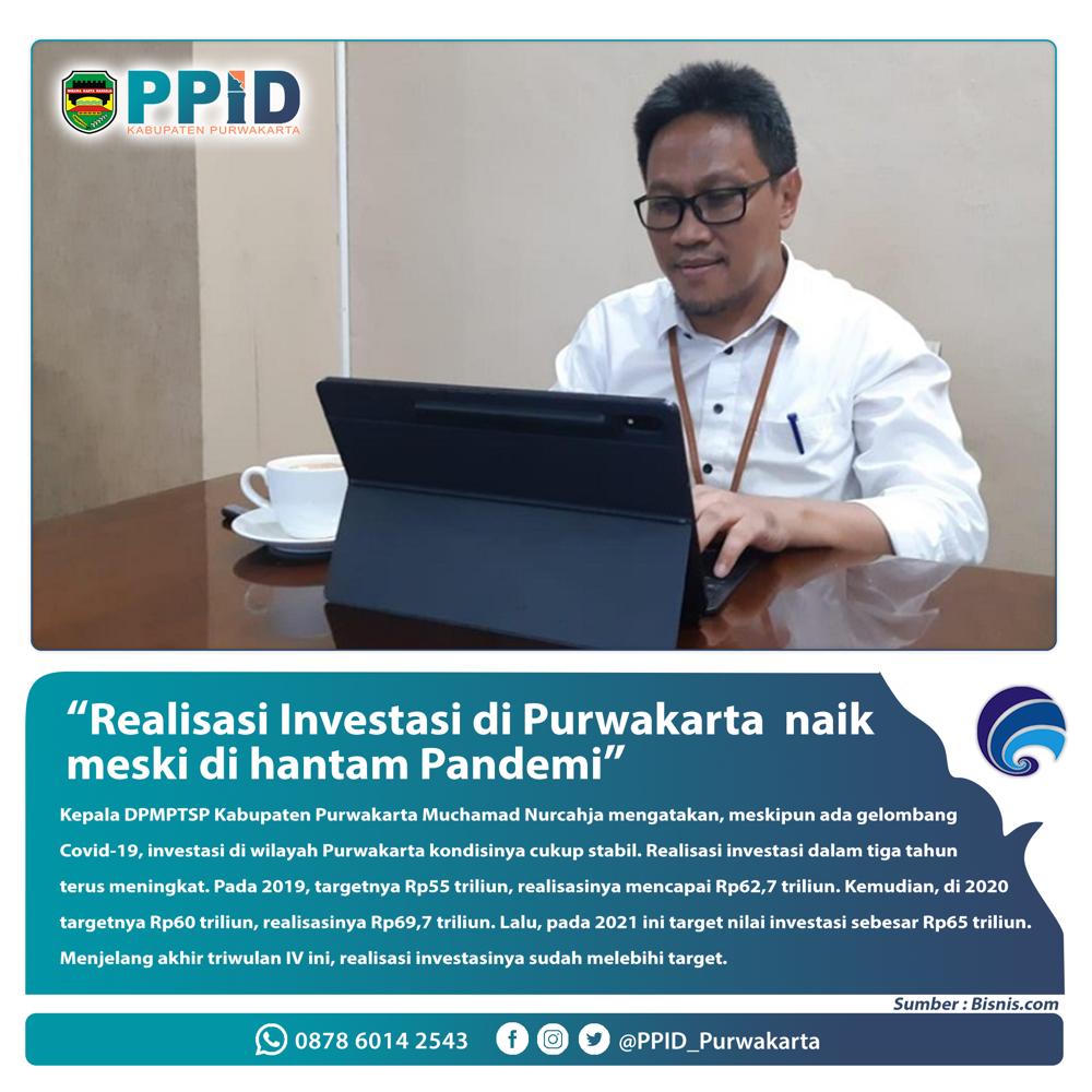 REALISASI INVESTASI DI PURWAKARTA NAIK MESKI DIHANTAM PANDEMI COVID-19