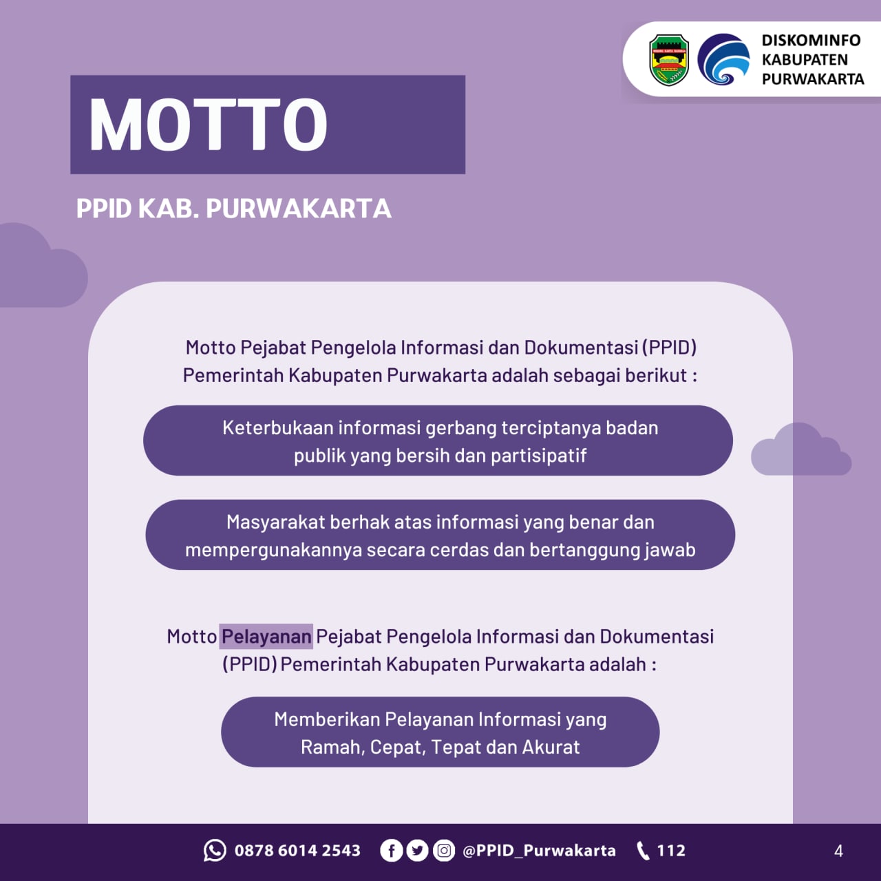 MOTTO PPID KAB.PURWAKARTA